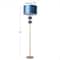 Blue Velvet Transitional Floor Lamp, 69" x 18" x 18"